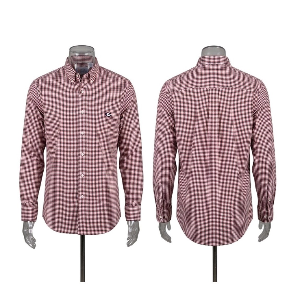 Campus Specialties Georgia Bulldogs Gingham Button Down Shirt Mens XXL Red Black
